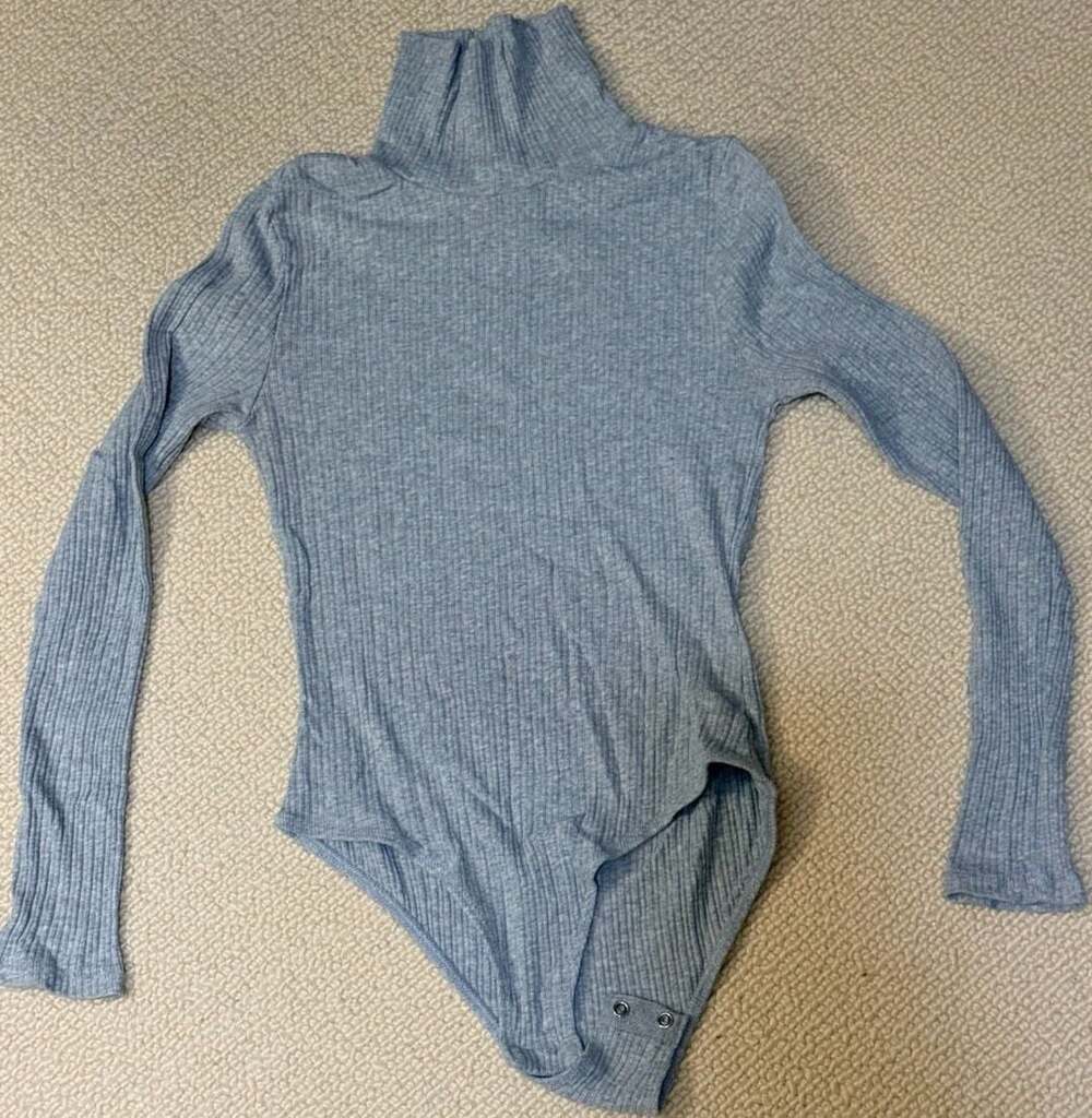 Ambiance Ribbed Turtleneck Long Sleeve Bodysuit
